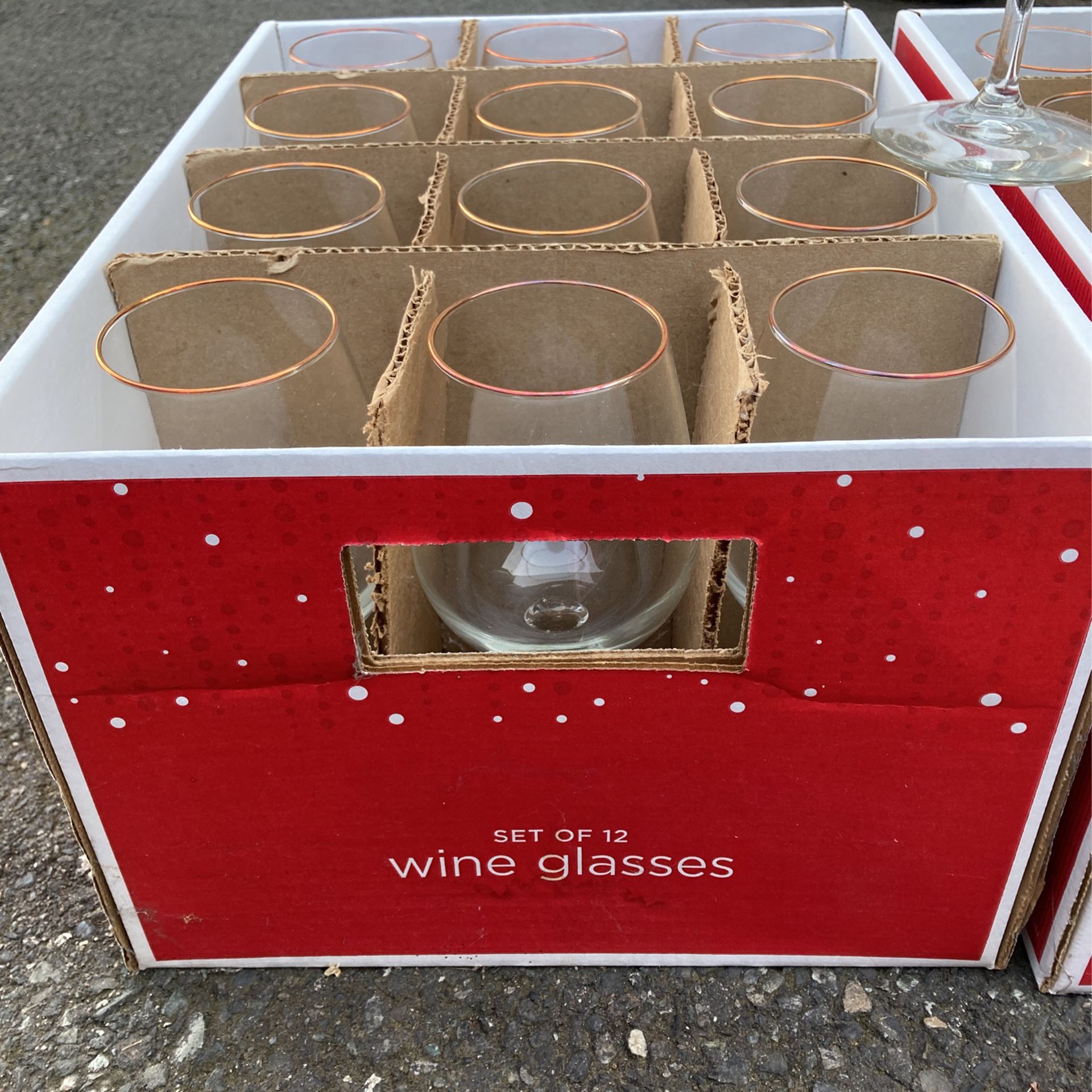24 Holiday Wine Glasses 