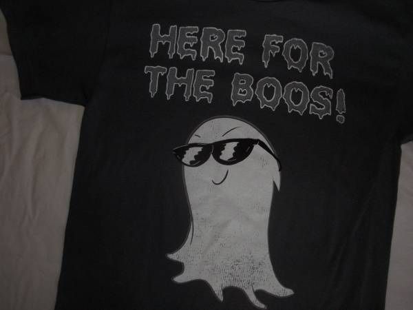 NWT Men's "Here For The Boos" Ghost Party Funny T-Shirt Size Small