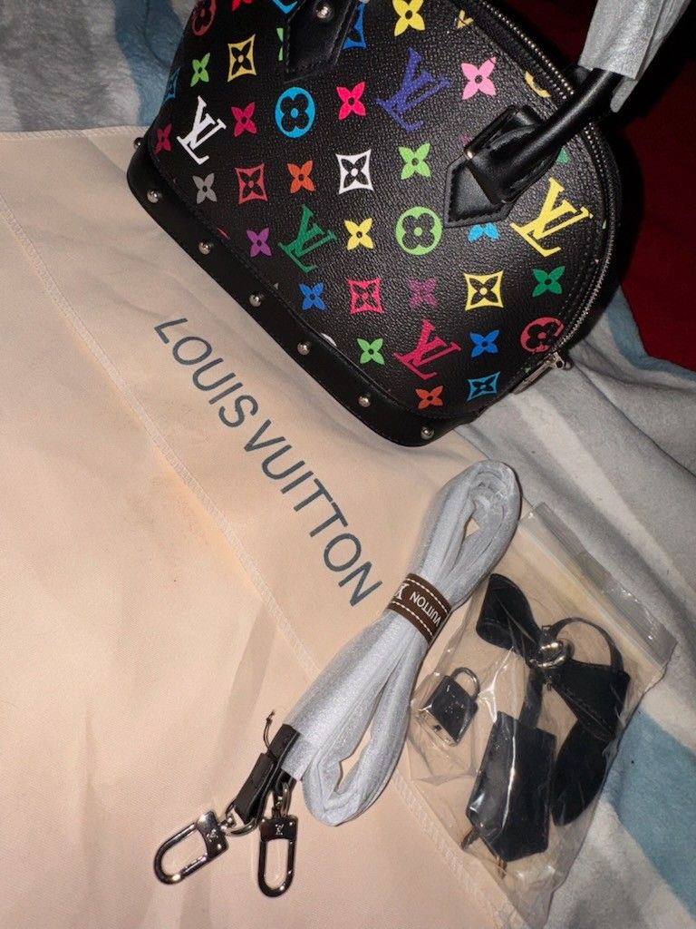 LouiS Vuitton Black Mini Bag with Multicolor Monogram