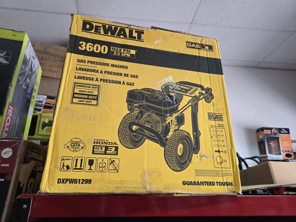 DeWalt 3600psi Pressure Washer With Honda Motor, Complete, New, Financing Available
