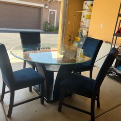 Kitchen Glass Table With 4 Chairs 