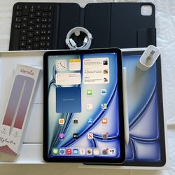 Apple IPad Air 11” ( M3 chip / 2025 Newest) 128GB with pen, keyboard case & Accessories  (open box) 