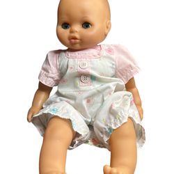 Baby 13” rubber doll with beanie body her elastic is worn out on her outfit and used no original box because she is adorable   T-214