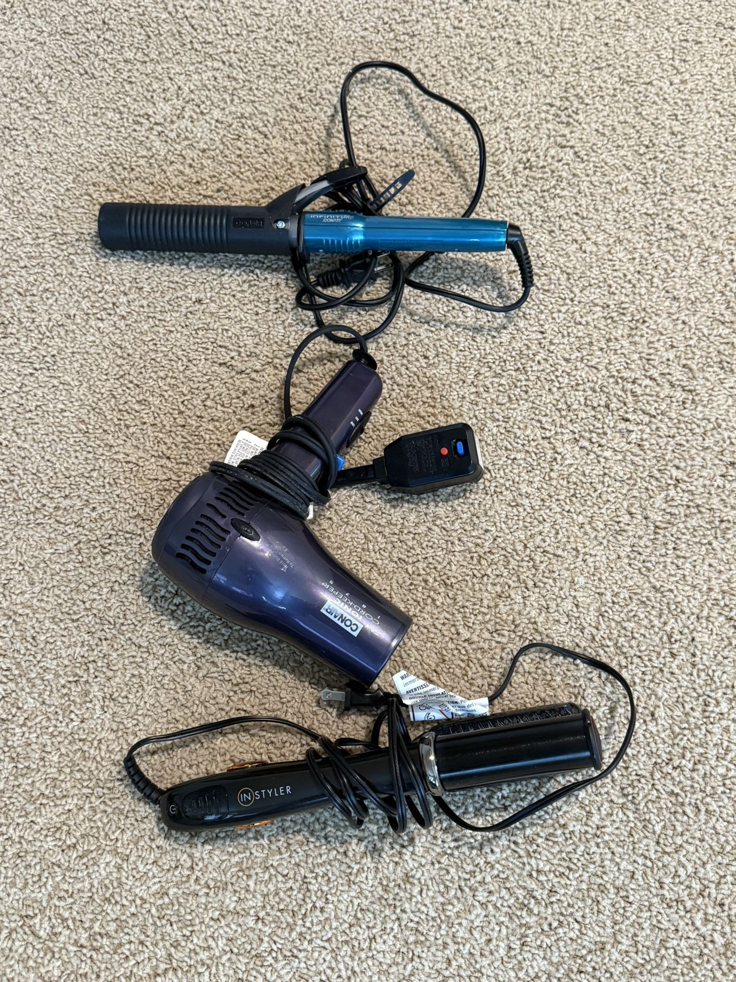 Bundle Instyler Pro Rotating Iron Hair, Curling Iron, Hair Dryer 