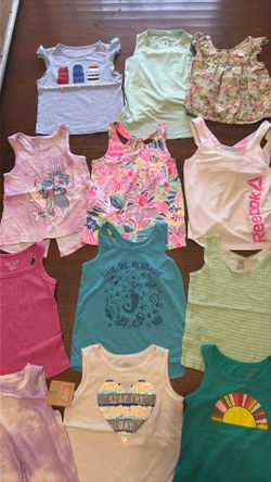 Toddler girl clothes size 4/5 sleeveless shirt bundle (12 pcs)