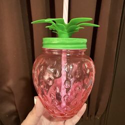 Strawberry glass cup