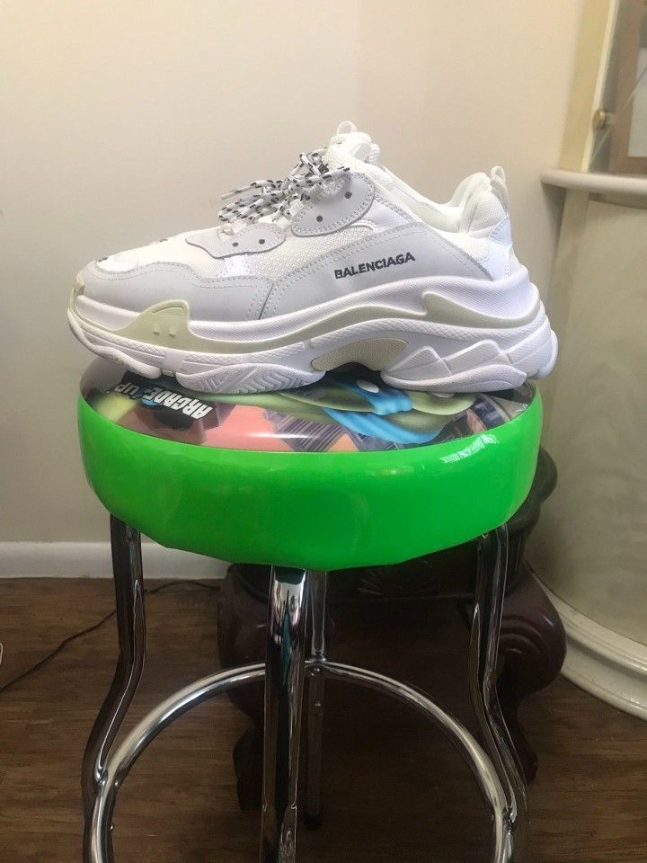 Balenciaga Triple S White Cream Men Size 10 Sneakers Designer