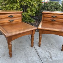 Mid Century Solid Wood Dresser Nightstand End Table Set 