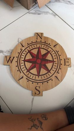 Wooden Compass Rose Wall Hanging Sign