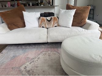 Article Sofa quartz white + dining room