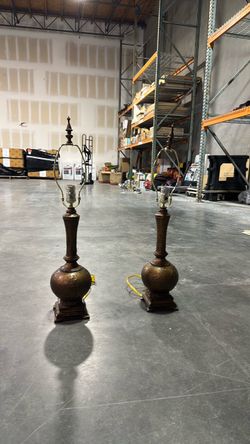 Pair of Brass Table Lamp Bases