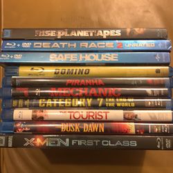 Blu-Ray DVD 10 movies