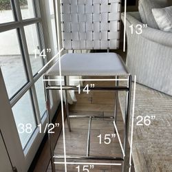 Designer White Faux Leather Barstools 