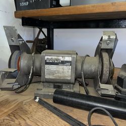 This is a Black & Decker 8-inch Heavy Duty Bench Grinder.