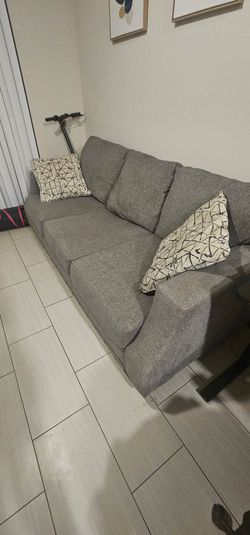 Gray Fabric 3-Seat Sofa