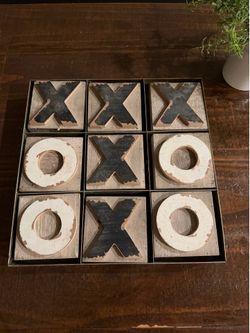 wooden tic tac toe board decor