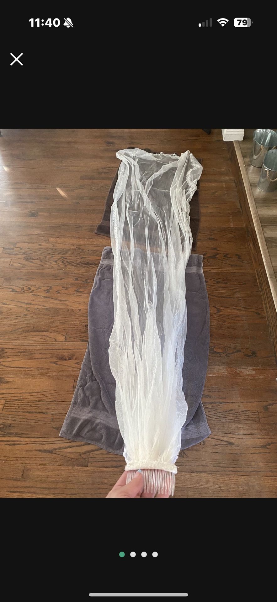Hand Made White Wedding Vail