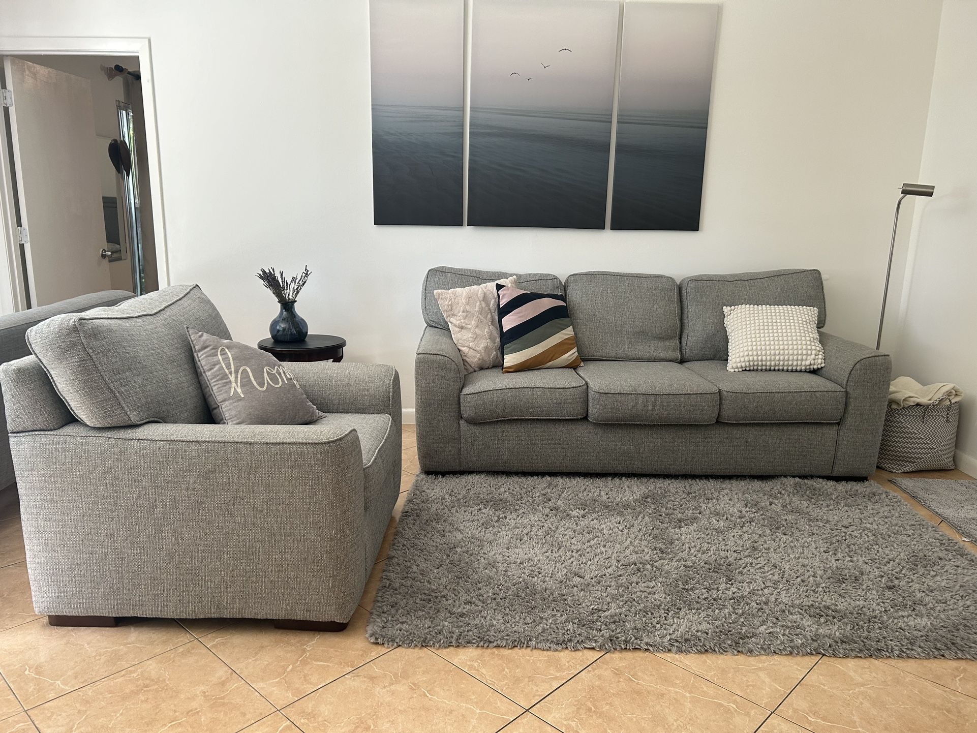 Grey Living Room Set - Excellent Condition!