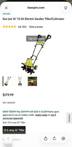 Sun Joe 16" Electric Garden Tiller Cultivator