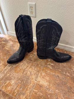 Western Boots JB Dillon Size12D Black Lizard