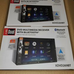 NEW STEREO DVD MULTIMEDIA RECEIVER,MONITOR TOUCH SCREEN 6.2",BLUETOOTH,MICROPHONE,AUX,USB,NAVIGATION APP BACKUP CAMARA ADAPTER