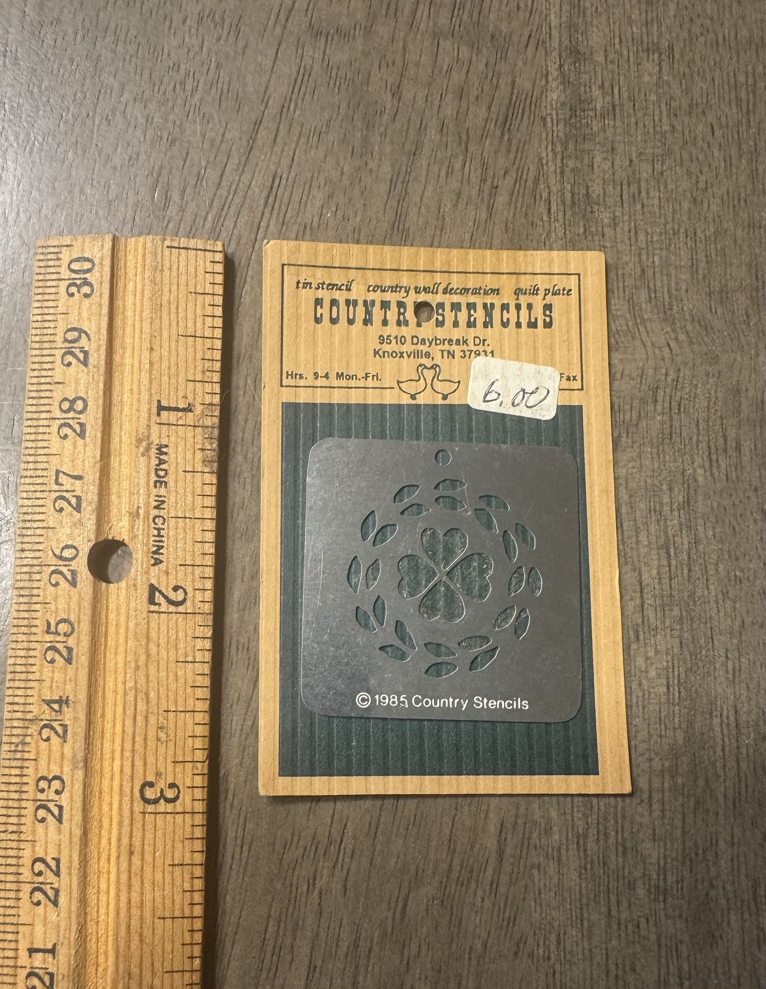 Country Stencils tin stencil 1985 - NEW