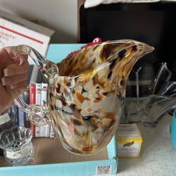 Handblown Glass Pitcher 