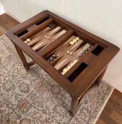 Vintage Walnut ￼Backgammon Table