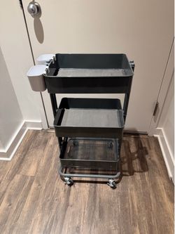 3 tiered metal cart with wheels