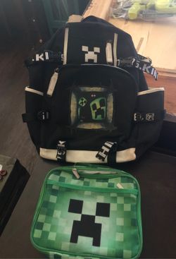 Minecraft backpack and lunchbox