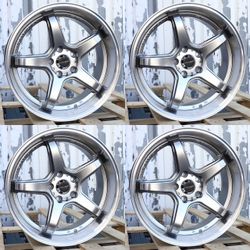 18x8.5 Work T5R JDM Style Gunmetal Wheels 5x114.3 +28 Honda Civic Accord Toyota Nissan Lexus Rims