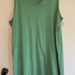 Green sleeveless Dress With Pockets 
