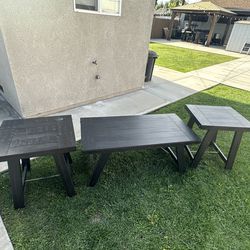 1 center table 2 side tables all black
