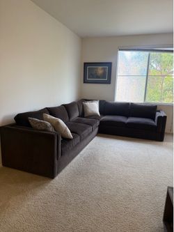 Couch Ora Down Chenille 129” 2 piece sectional with left arm facing sofa