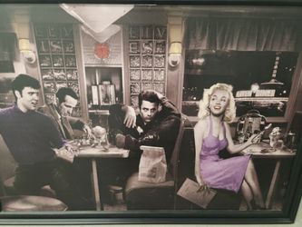Vintage framed large photo Elvis Presley & Marilyn Monroe