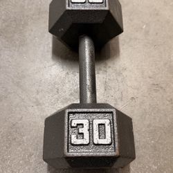 Single 30 Pound HEX Dumbbell