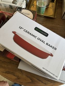 Cat Iron Ceramic Oval Baker