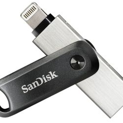 SanDisk - iXpand Flash Drive Go 256GB USB-A 3.0 to Apple Lightning for iPhone & iPad - Black / Silver