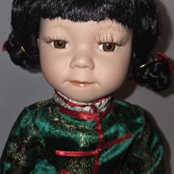 Vintage Porcelain Doll – Asian Style Outfit w/ Lantern – Collector Display