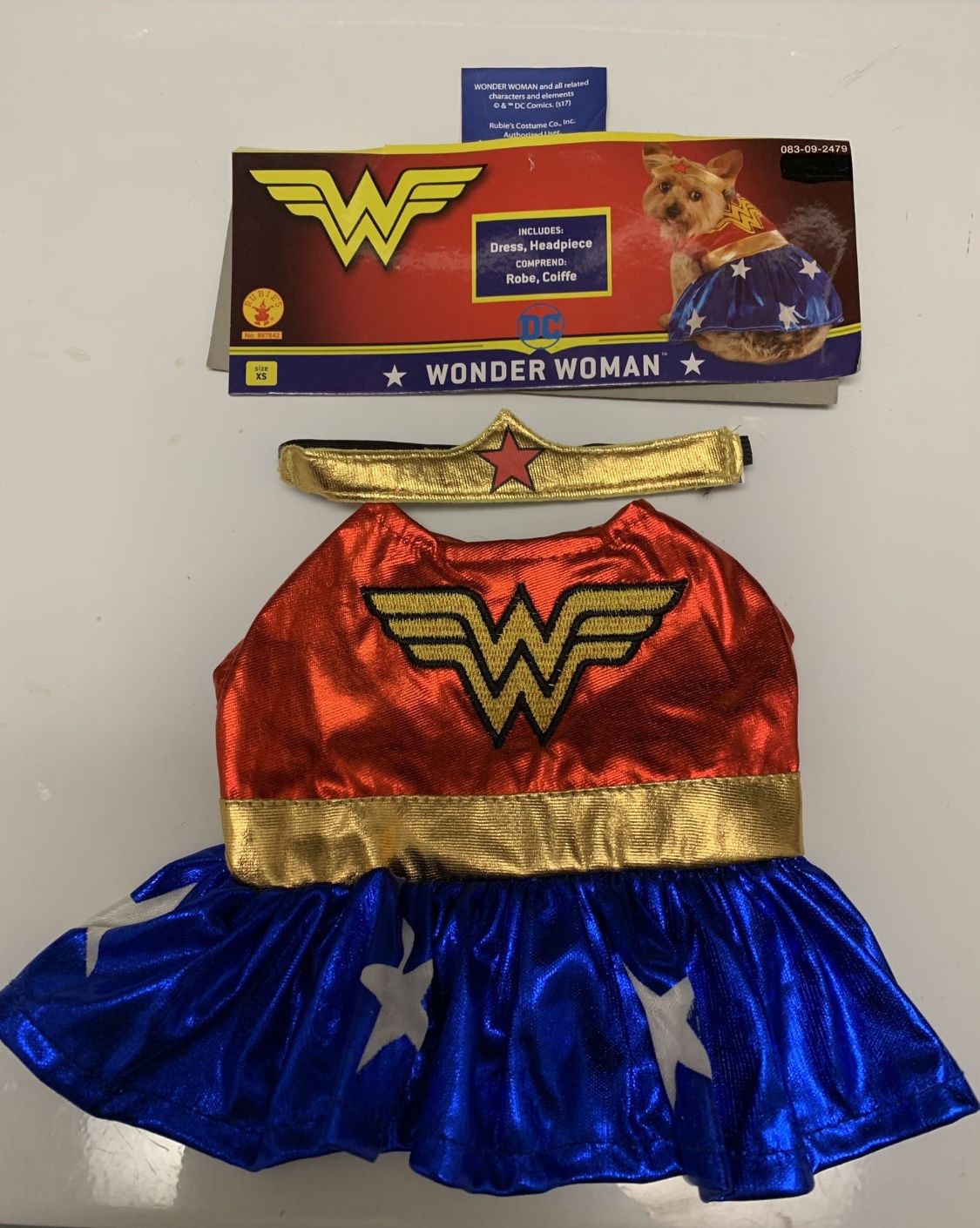 Wonder Woman Costume For X-Small Dog