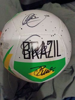 Christiano Ronaldo pele Neymar autograph signed soccer ball