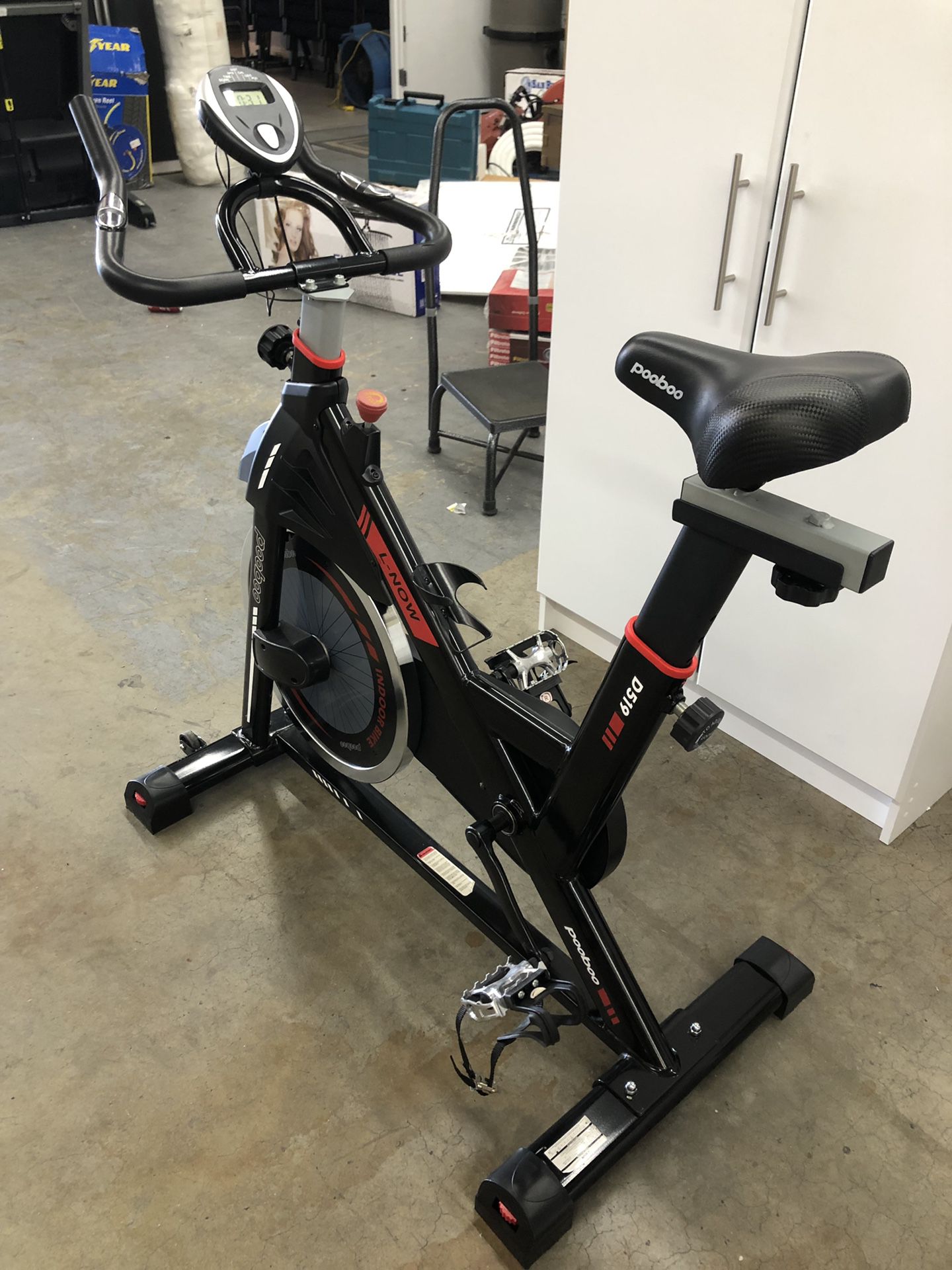 L NOW Indoor Cycling Bike Stationary Exercise Bike Quiet and Smooth with Tablet Holder (D600) retail $286