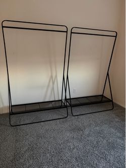 Black Metal Clothing Rack Set of 2