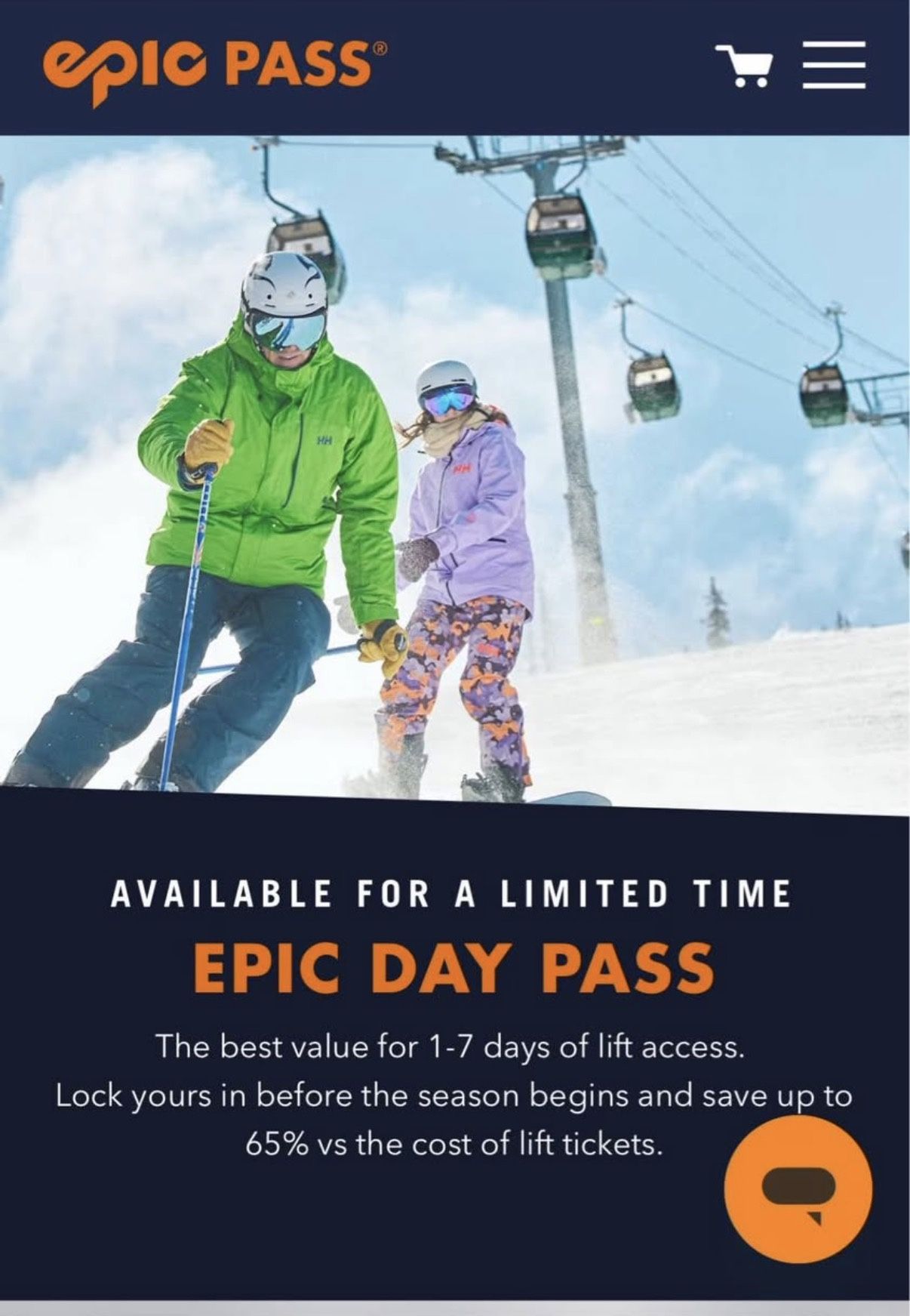 Ski Lift Ticket On Sale For Epic And Ikon Resorts