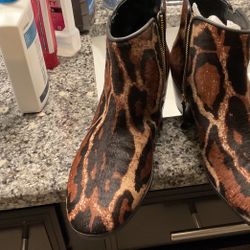 Mens Leopard Ankle Booties
