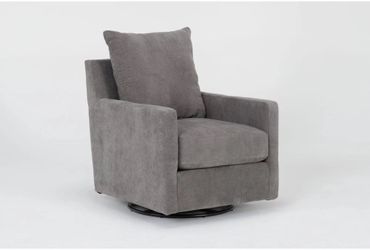 Bonaterra Natural Charcoal Grey Fabric Swivel Glider Armchair
