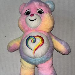 Carebear 14” Rainbow Heart Bear