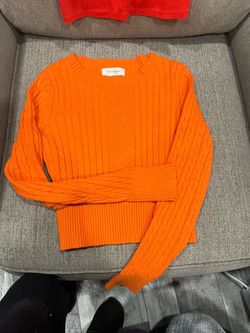 Jessica Simpson Orange Cable Knit Sweater