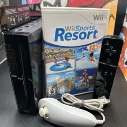 Nintendo Wii With Wii Sports Resort Black Console