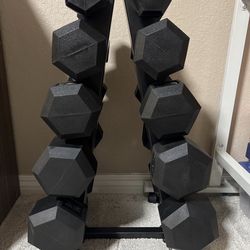 Dumbbells set with rack